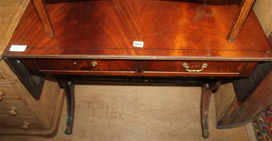 Mahogany lyre end sofa table